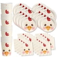 thumbnail image 1 of Chicken Birthday Party Supplies Set Plates Napkins Cups Tableware Kit for 16, 1 of 3