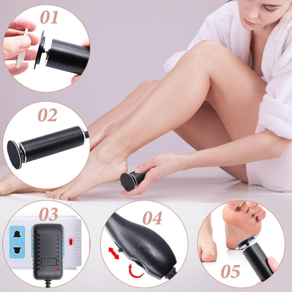 ABPETE Electric Callus Remover for Feet, Professional Adjustable Speed Foot File with Replaceable Sandpaper Discs, 2025 New Portable Foot Callus Remover for Dead Skin,Calluses  (Pink)