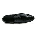thumbnail image 3 of Santimon Black Dress Shoes for Men Stylish Crocodile Grain Monk Strap Shoes Formal Business Slip on Loafers US 9, 3 of 8