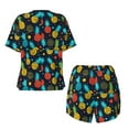 thumbnail image 5 of Lsque Colorful Pineapple Women's Short-Sleeved Pajama Set - 2 Piece Soft and Lightweight Sleepwear Set-3X-Large, 5 of 9