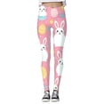 thumbnail image 5 of Women's Easter Print Athletic Leggings - -Lifting Yoga Pants Pink L, 5 of 5