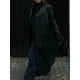 thumbnail image 5 of Chaqueta larga negra con solapa y bolsillo de manga larga para mujer, traje de cuero con hombrera Vintage, abrigo, ropa de calle para ir al trabajo nueva de otoño, 5 of 5