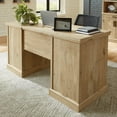 thumbnail image 6 of Sauder Mason Peak 60" Engineered Wood Knee Space Credenza Desk in Prime Oak, 6 of 14