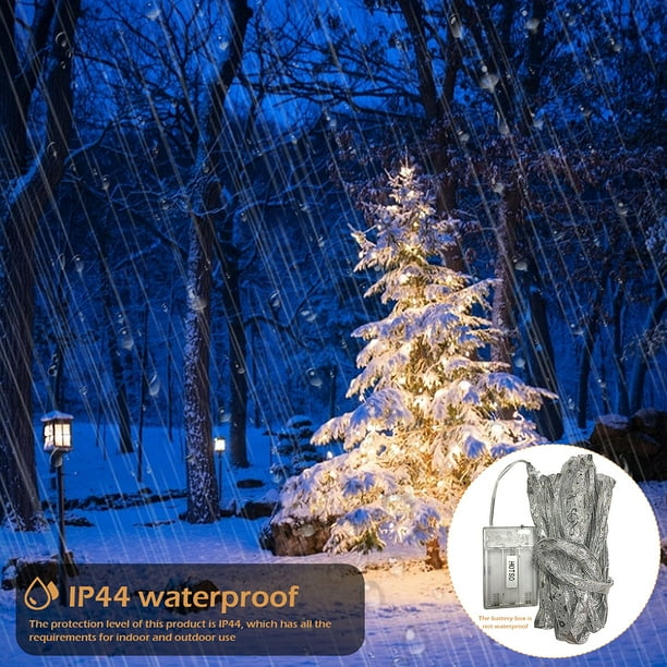 Cadena de luces, 40 luces LED impermeables para árbol de Navidad (blanco)