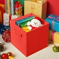 thumbnail image 3 of PinkSheep Collapsible Fabric Cube Storage Bins, Foldable Storage Cubes Organizer Bins Basket(10.5" x 10.5"), Red, 6 Pack, 3 of 14