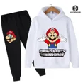 thumbnail image 1 of Conjunto de Sudadera con capucha de Super Mario para niños y niñas, ropa deportiva de 2 piezas con estampado, informal, a la moda, 2024, 1 of 1