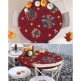 thumbnail image 3 of Round Tablecloth 4th of July Elastic Edge Fitted Patriotic Sunflower Plastic Table Cover,Waterproof Oil Proof for Dinner,Outdoor, Picnic, 45"- 54" DIA Tables Red Navy Blue, 3 of 8