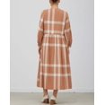 thumbnail image 4 of OVERFIT BUTTON DOWN PLAID MIDI DRESS, 4 of 5