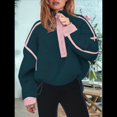 thumbnail image 4 of Sudadera de Mujer con Media Cremallera, Suave y Extragrande, con Bolsillos, Cálida y Afelpada. Verde Oscuro L, 4 of 9