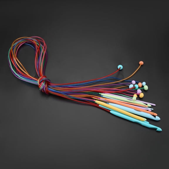 CHICIRIS ABS Plastic Afghan Tunisian Crochet Hook Set with Cable Carpet Rug Weave Knitting Needles 12Pcs, Carpet Knitting Needles,Afghan Crochet Hooks