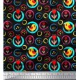 thumbnail image 1 of Soimoi Cotton Duck Fabric Floral,Circle & Bird Artistic Printed Craft Fabric by The Yard 42 Inch Wide, 1 of 1