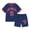 Blue, variant on CUSTG Kids 2-Piece Outfit Sets Letter Print Short Sleeve Tops With Shorts Casual Sport Summer Outfit For Toddler Kids Easy Movement School School Kids Clothes
