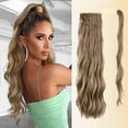 viviaBella Long Water Wave Ponytail Extension Magic Paste Heat