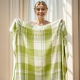 thumbnail image 6 of Battilo Light Green Plaid Throw Blanket for Couch,Summer Lightweight Farmhouse Outdoor Throw,Fresh and Clean Blanket,50"x60", 6 of 6