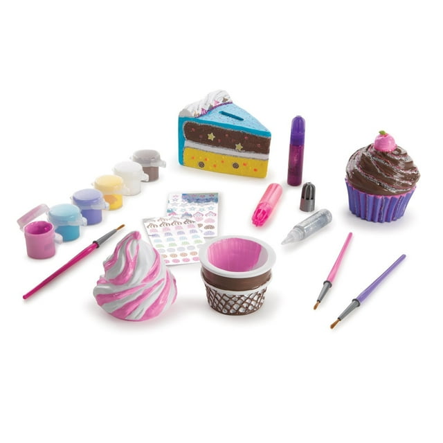 Melissa & Doug Decorate-Your-Own Sweets Set Craft Kit: 2 Treasures Boxes and a Cake Bank
