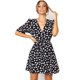 thumbnail image 1 of White Sand Spot Mini vestidos de verano para mujer con cuello en V Casual Beach Sundress Sexy Botton Wrap Bodycon vestido femenino, 1 of 2
