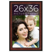 26x36 Frame Executive Brown Round Mahogany Finish Solid Wood Picture Frame | 1.25 Inch Moulding