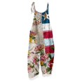 thumbnail image 4 of Spring Summer Plus Size Boho Overalls for Women Hippie Cloth Floral Printed Jumpsuits Spaghetti Strap Rompers, 4 of 6