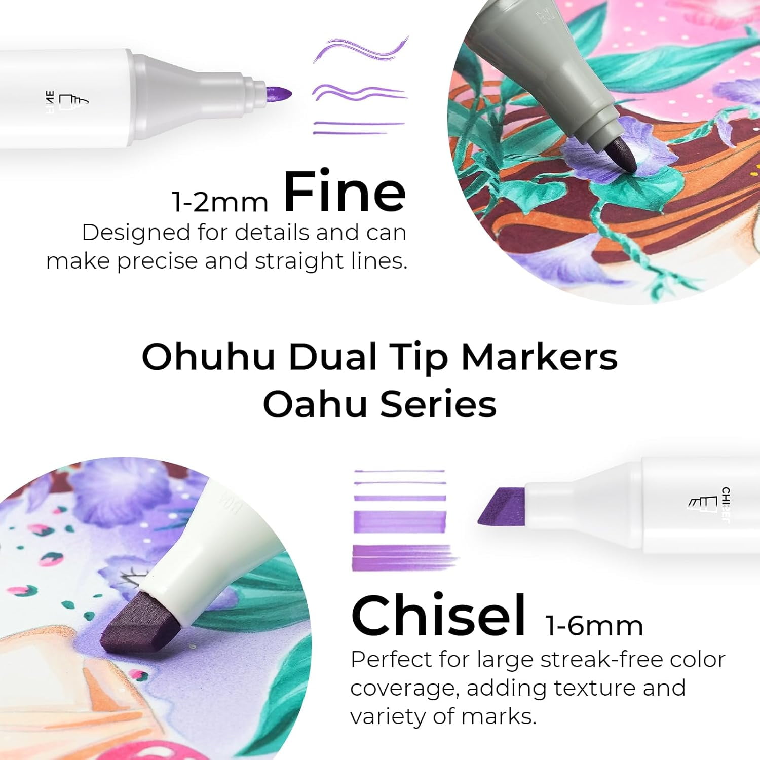 Ohuhu Alcohol Based Art Markers 120 Colors - Chisel & Fine Oahu of Ohuhu Markers