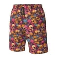 thumbnail image 4 of Logiee Skull blue daisy flower Print Mens Swim Trunks Quick Dry Board Shorts,Breathable Hawaii Beach Shorts Swimwear Bathing Suits-Medium, 4 of 6