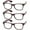 3 Pairs of Tortoiseshell, variant on 3 Pairs of Oversized Square Classic Black Reading Glasses +3.50 Spring Hinge Ultralight Plastic Readers 3.50