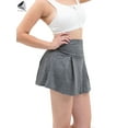 thumbnail image 4 of PULLIMOREds Women Girls Athletic Quick-drying Workout Short Active Tennis Running Skirt with Built in Shorts (L, Grey), 4 of 8