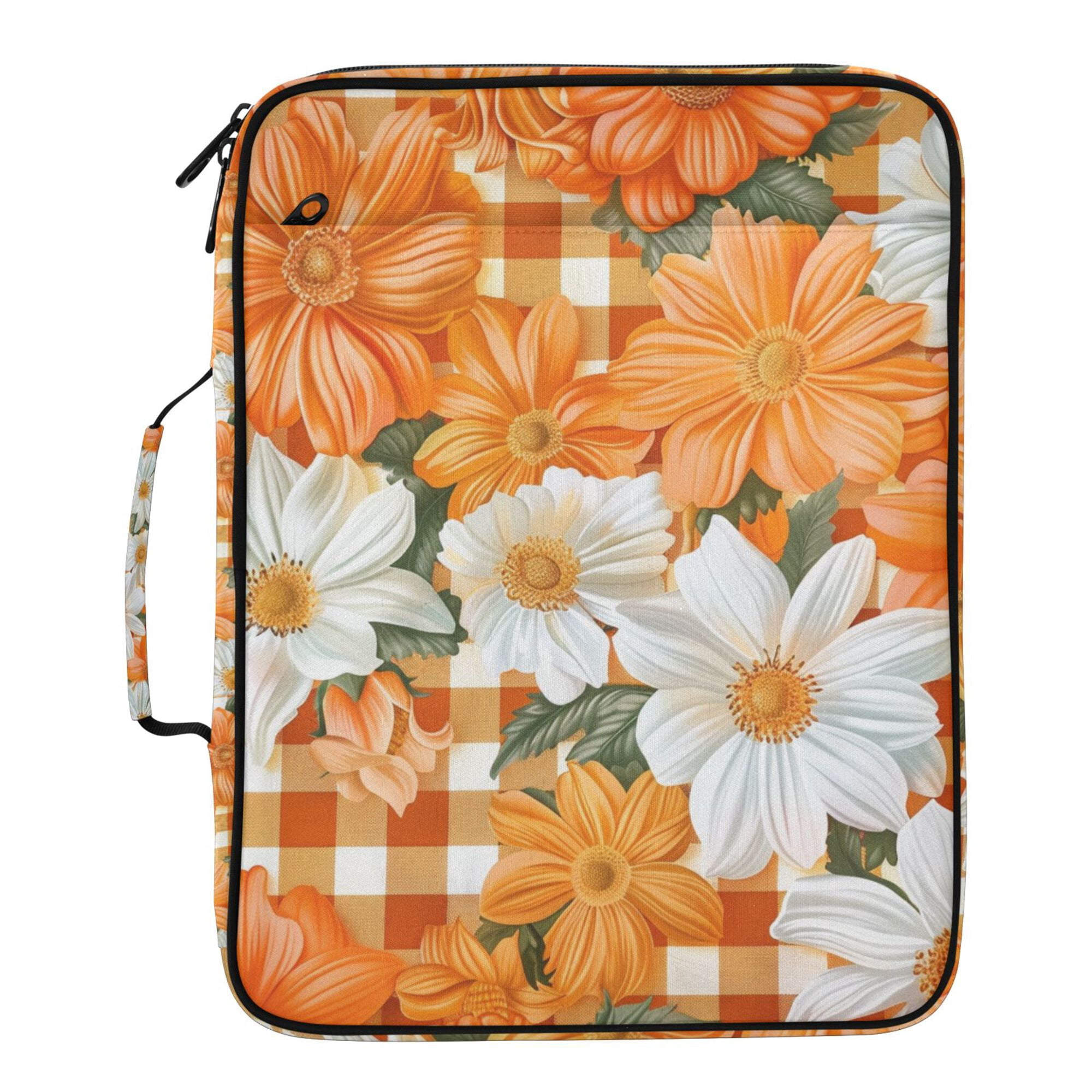 FORMRS Accordion File Folder A4 Size 7-Pocket Expanding Document Organizer Bag with 3 Ring Binder, Sunny Floral