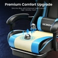 thumbnail image 4 of Massage Gaming Chair, Seenda Video Game Chair with Footrest and Lumbar Support, Ergonomic Computer Chair Height Adjustable with Swivel Seat and Headrest, Blue, 4 of 10