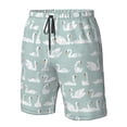 thumbnail image 5 of Kdxio White Swan Pattern Mens Casual Shorts - Drawstring Summer Beach Sports Shorts for Men, 5 of 9