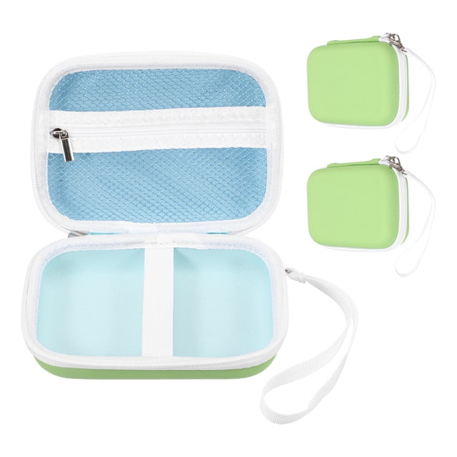 Uxcell Label Maker Case for D30 D35 M02 Label Maker Machine, 2 Pcs EVA Travel Label Printer Case for Sticker Storage Holder Tape Paper Roll, Green