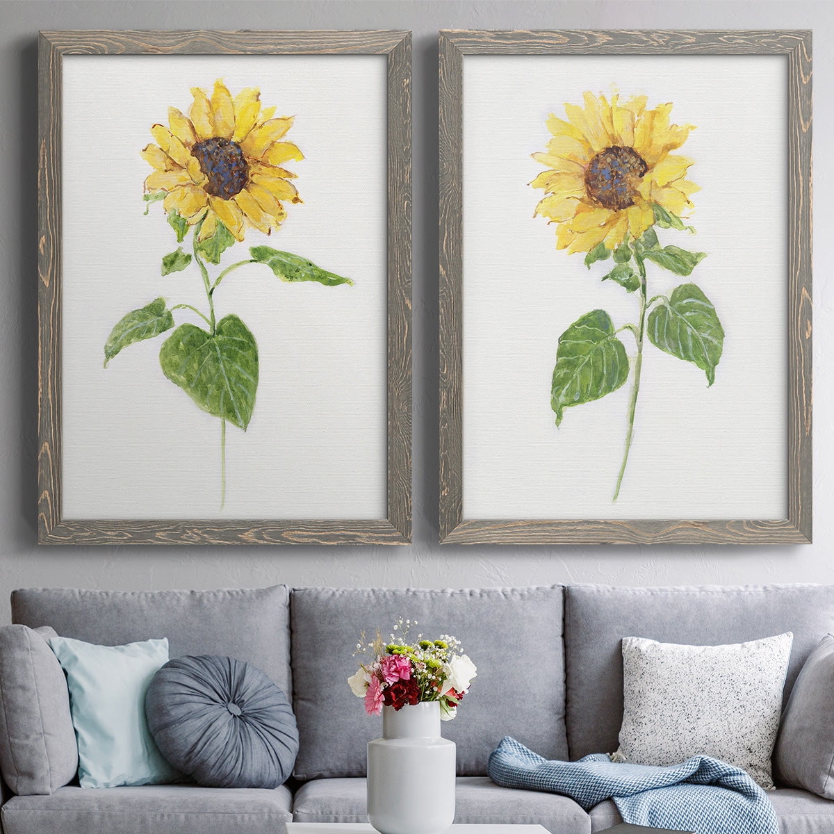 Sunflower I - Premium Framed Canvas 2 Piece Set - Ready to Hang