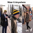 thumbnail image 6 of COUVER Unisex Knit Beanie Hat, No Pom-Pom, Navy and Golden Yellow, 1 Pack, 6 of 7