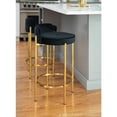 thumbnail image 4 of Chloe Contemporary Counter Stool in Gold Metal and Black Velvet by LumiSource - Set of 2, 4 of 13