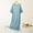 Sky Blue A4, variant on Hrsba Women's Nightgown Solid Color Crew Neck 5-Sleeve Loose Mid Length Sleep Dress