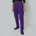 thumbnail image 2 of Lenpel Women's Sweatpants Loose Elastic High Waisted Solid Color Tapered Leg Footed Lounge Pants Soft Casual Joggers(Purple,X-Large), 2 of 7