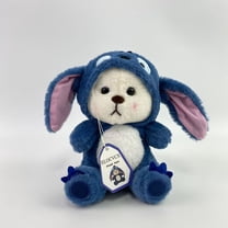 ELOCVCX Plush toys,Cartoon Plush Cross-Dressing Teddy Bear Plush Toy, Cute Teddy Bear with Removable Stitchhat (Blue StitchBear, 11 inch / 0.5 lb)