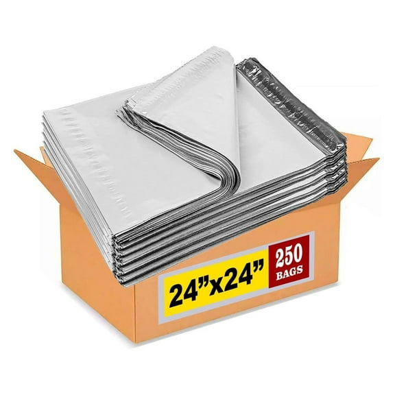 250 - 24x24 Premium Matte Finish White Mailers Envelopes Bags (iMBA-8PM-250)