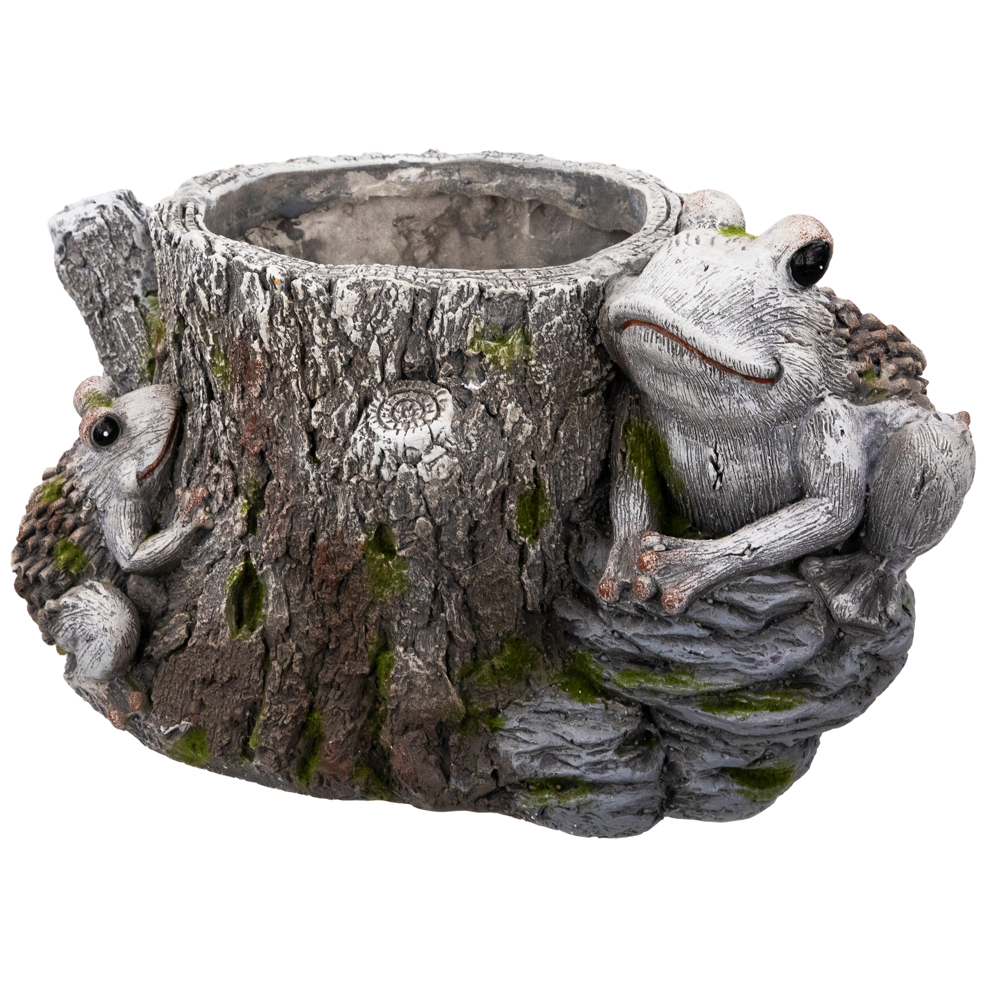 Northlight Frogs on Tree Stump Outdoor Garden Planter - 9"