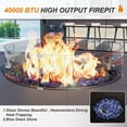 thumbnail image 6 of Kullavik 7 Pieces Outdoor Patio Furniture Set with 40000 BTU Round Fire Pit Table,PE Wicker Rattan Swivel Arm Chair Set, Patio Conversation Sets,Navy Blue, 6 of 9