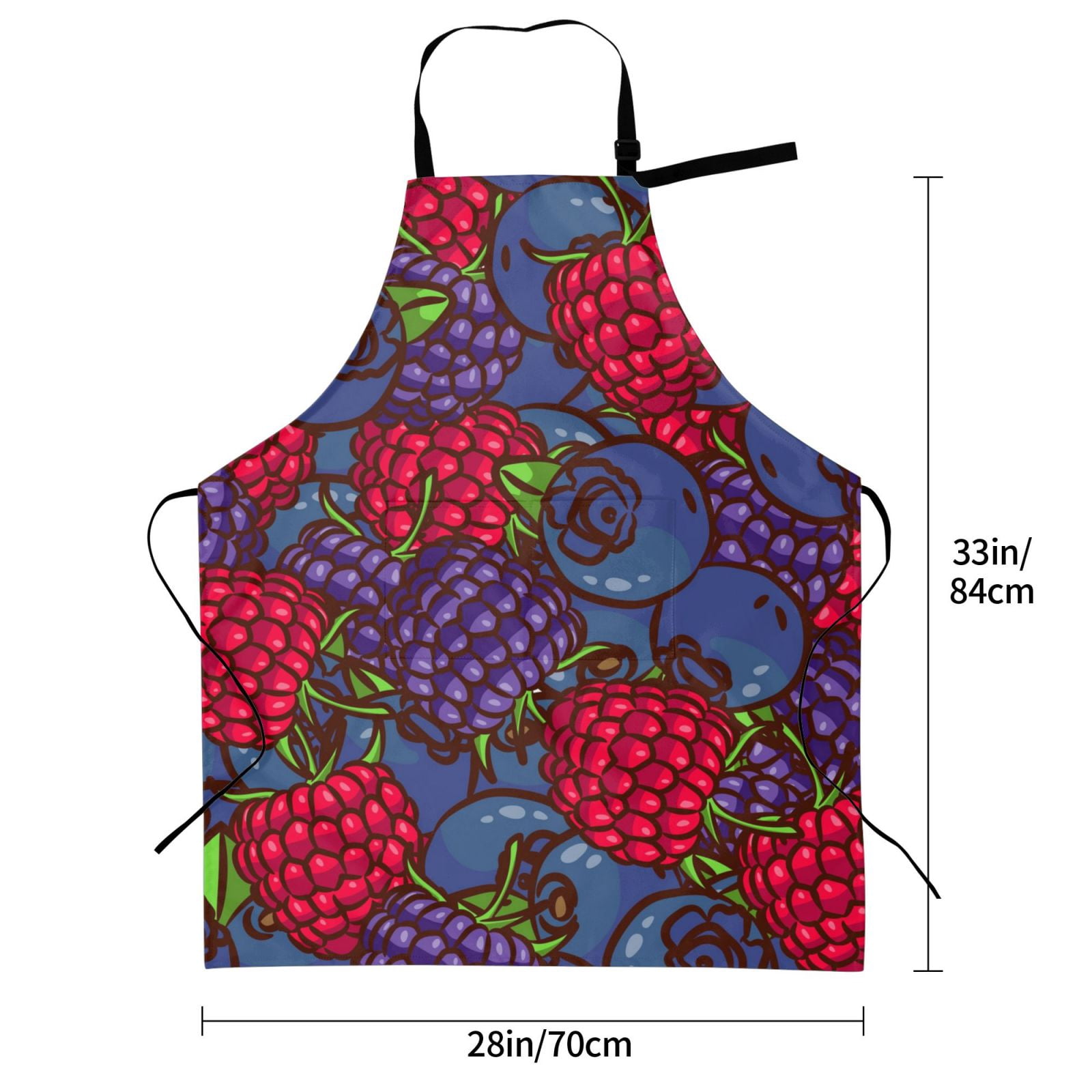 Kdxio Wild Berries Apron with Pockets Adjustable Kitchen Aprons for Men Women Waterproof Aprons for Cooking,Drawing,Crafting, Baking Household Cleaning