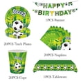thumbnail image 4 of Decoración para fiesta de cumpleaños de fútbol, vajilla con temática deportiva de fútbol para niños, juego de vasos, platos, pancartas y globos para recuerdo de niño, 4 of 5