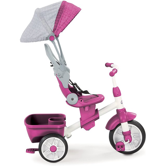 Triciclo Little Tikes 639654C Cómodo Seguro con Dosel de Sombra Rosa Little Tikes 639654C
