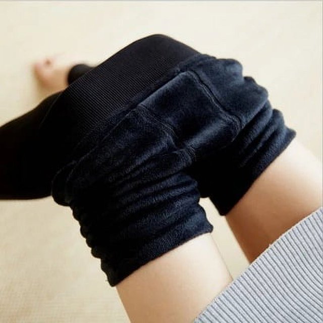 Prendas de abrigo Otoño e Invierno 200g Leggings de terciopelo perlado para mujer con forro polar grueso y cálido 300g Calcetines de pisar