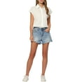 thumbnail image 2 of INSPIRE CHIC Summer Button Up Shirt for Women's Cotton Cap Sleeve Everyday Casual Blouse Tops, 2 of 5