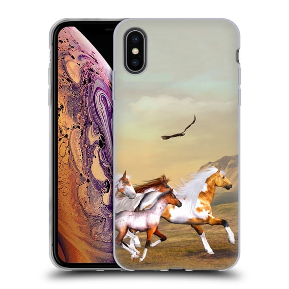 Head Case Designs Officially Licensed Simone Gatterwe Horses Wild Herd Soft Gel Case Compatible with Apple iPhone XS Max