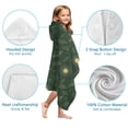 thumbnail image 7 of Dark Green Sun Planet Star Cloud Pattern Hooded Bath Towel，60"x35" for Ages 3 To 12 Kids, Quick Dry Lightweight Soft Microfiber Hood Beach Towel Cover Up for Kids, 7 of 7