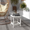 thumbnail image 2 of Adirondack Style White HDPE Patio End Table - Versatile 2-Tier Side Coffee Table for Porch, Balcony, Poolside - Weather-Resistant & Durable Outdoor Furniture, 15" x 15" x 18", 2 of 7
