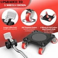 thumbnail image 3 of Heavy Duty Furniture Movers with 5-Wheel Dollies, Furniture Dolly Set with Lifter & Base, 360° Swivel Casters, Non-Slip Pads, Up to 2000 lbs Load Capacity, 3 of 12