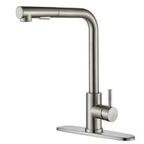 Brushed Nickel Kitchen Faucet Pull Down Sink Mixer Taps Single Handle with Cover