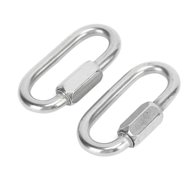 Mosquetón de bloqueo en forma de D de acero inoxidable de enlace rápido de 2 piezas con tornillo hexagonal para escalada (6 mm)